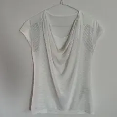 【COUP DE CHANCE】ドレープ半袖シャツ ホワイト