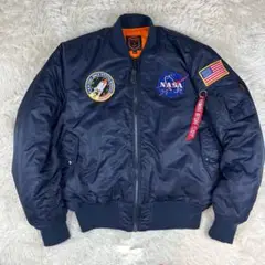 BRAVO MA-1 ジャケット NASA ワッペン ナイロン ブラック L