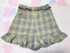 ems excite　フリル　ショートパンツ　チェック　ベルト　エムズエキサイト