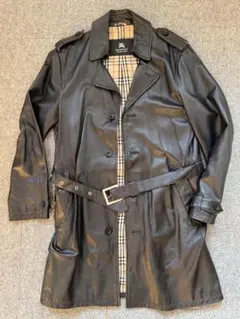 バーバリーブラックレーベル レザーコート 羊革 キルティング ロングコート バーバリーブラックレーベル レザーコート 羊革 キルティング