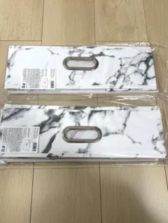 Threeppy スリーピー 大理石柄 折りたたみ収納ケース 2個セット【浅型】のサムネイル