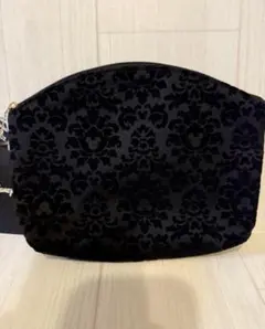 メゾンドフルール　Mickey Mouse/ダマスク柄ポーチ(ブラック)