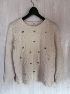 【131】ZARA GIRLS 長袖　Tシャツ XS ライトグレー