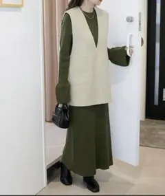 DISCOAT ベスト付リブニットセットアップ