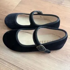 Amaia kids ベロア素材子供用バレエシューズ　18cm ブラック