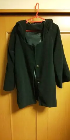 フード付きコート ピーコート 黒ポンチョ