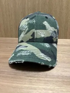 迷彩　カモフラ　ダメージキャップ　ミリタリー　カジュアル