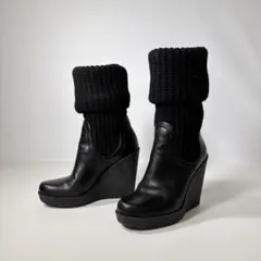 GUCCI グッチ GG柄 ソックス ニット ハイブーツ ブラック 20cm相当のサムネイル