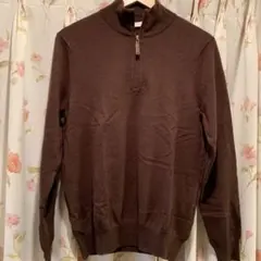 美品　ユニクロ　ハーフジップ カシミヤ100%セーター　Mサイズ
