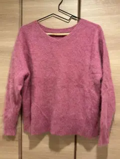 green label relaxing ヘアリー クルーネックニット