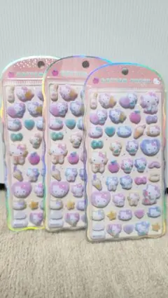 【正規品】コットンパフィー シール サンリオ キティ 3枚セット