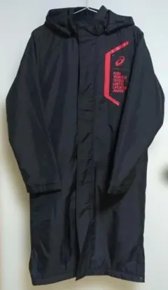 asics アシックス ベンチコート 黒 160 フード付き