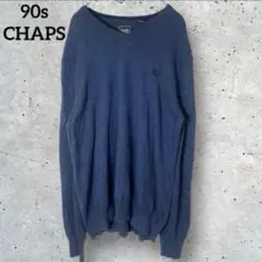 90s CHAPS RALPH LAUREN カシミヤ混 ロゴ　ニット