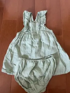 ZARAベビー服 フリルワンピース ブルマ セット ライトグリーンのサムネイル
