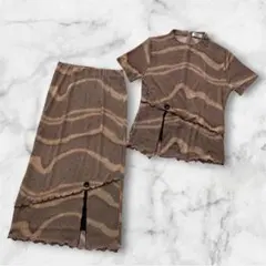 LEONARD パッチワーク ワンピース カットソー2点セット ペチコート付き