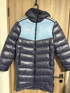 (美品)adidas ダウン ネービーベンチコート L