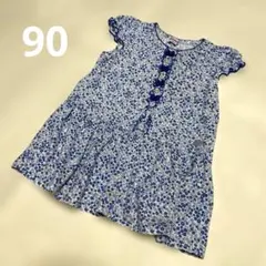 miki house 花柄 半袖 ワンピース 90のサムネイル