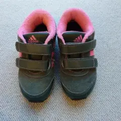 adidas キッズ スニーカー ピンク グレー ベルクロ