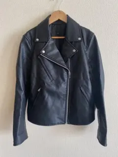 UNIQLO レザージャケット　ダブル　ライダース　S 黒　ブラック