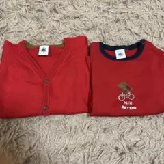 PETIT BATEAU カーディガンＴシャツセット 18m.24m 80-90