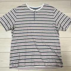 Eddie Bauer ヘンリーネック ボーダー Tシャツ XLのサムネイル
