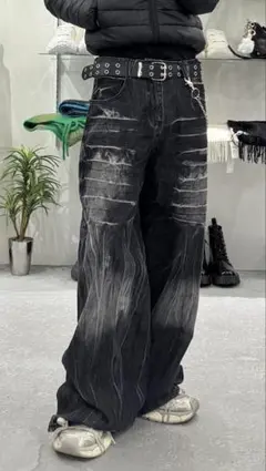 vintage wash wide denim pantsのサムネイル