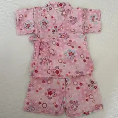 花柄ピンク甚平 80㎝