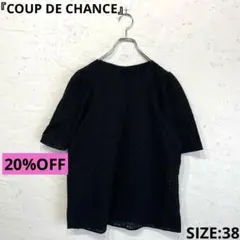 【COUP DE CHANCE】華やぐコットンレースブラウス　黒　半袖　38のサムネイル