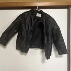 ZARA ブラックレザー風ジャケット 7-12