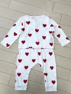 Petit Bateau 12m ハート柄 セットアップ