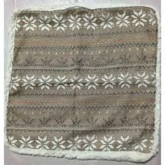 シェニール織り　雪の結晶デザイン クッションカバー