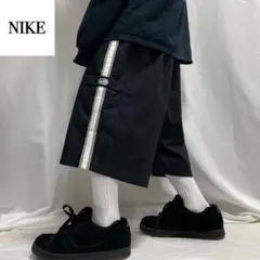 00s Nike カーゴ バギーパンツ ジャージ ハーフ 極太 刺繍 y2k