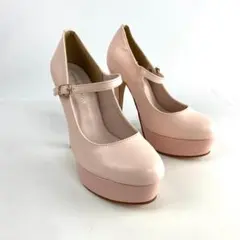 13cmヒール美脚メイクストラップパンプス ピンクマルチスムース 23.5cm