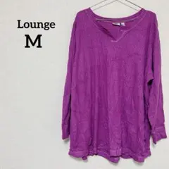 Lounge 【M】 パープル 長袖 Tシャツ シンプル ゆったり レディース