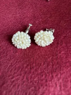 ホワイトパール風✨クリップイヤリング❤️