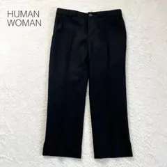 【ヒューマンウーマン】ウールクロップドパンツ ローライズ 毛100 日本製 美品のサムネイル