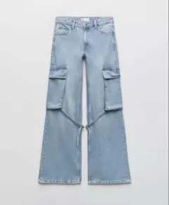 ZARA MID-RISE TRFカーゴ デニムパンツ 36