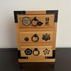 木製　小物入れ　昭和レトロ　3段引き出し 木製小型箪笥 和風デザイン