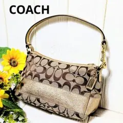 COACH　アクセサリーポーチ　シグネチャー　ゴールド　ワンショルダー　y2k