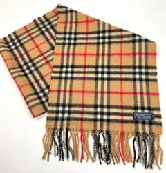 バーバリーズ カシミヤ100％ レディースマフラー チェック ベージュ イギリス