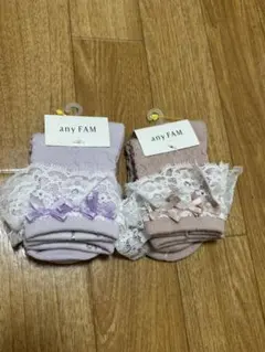 【any FAM】レース付きソックス 2足セット 15〜19cm 新品タグ付き