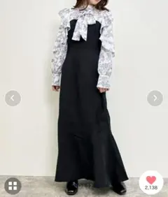 INGNI 花柄フリルハイネック／ドッキングワンピース