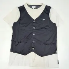 170〜175★アルマーニジュニア★ロゴマーク刺繍！重ね着風Ｔシャツ★16Aのサムネイル
