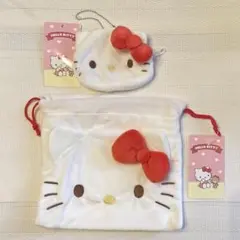サンキューマート ハローキティ 巾着 ダイカットポーチ