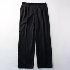 ビンテージ古着90s3タック カスリ トラッド レトロ ドレス ワイドスラックス