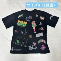 go slow caravan キャンプ 登山 熊 Tシャツ ブラック サイズ4