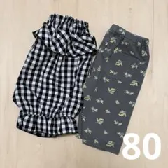 女の子　半ズボン　ハーフパンツ　２点セット 80