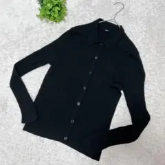 美品♡ 【ユニクロ】 エクストラファインメリノリブポロカーディガン 長袖 (L)
