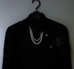 ホワイトパールネックレス２連＋シルバーチェーン