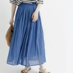 サマンサモスモスブルー ギャザースカート インド綿